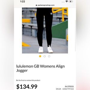 Brand new Green Bay packers lululemon leggings biught from packers pro shop